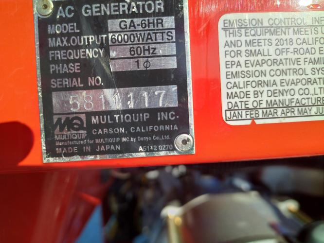 MULTIQUIP GA6HR