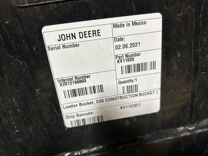 John Deere NEW KV11630 C66 BUCKET