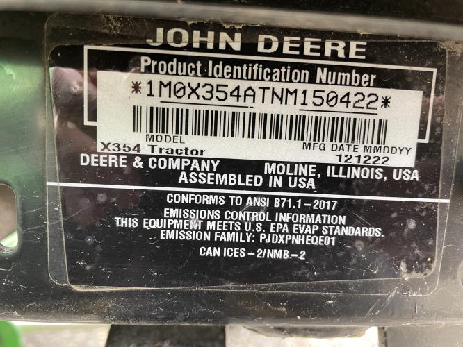John Deere X354